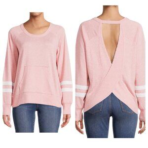 NWT No Boundaries Juniors’ Pink & White Open Back Pullover – Size Small